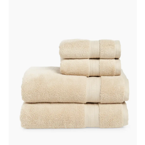 4 Piece Towel Set, Includes 2 Bath, 2 Hand, Beige