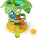 Bright Starts Tropical Twirl Ball Play Toy with Lights & Music, 5 Balls Included, Unisex, 6 Months+