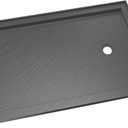 DreamLine SlimLine 36 inch D x 60 inch W x 2 3/4 inch H Right Drain Single Threshold Shower Base in Slate Gray