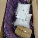 Magshion Purple Velvet Couch Tufted Loveseat with 2 Pillows, Velvet Love Seat Accent Chair, Modern Scalloped Back Upholestered Armchair with Metal Legs, Cushion Padded Sofa