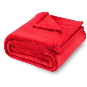 SOCHOW Flannel Fleece Blanket Throw Size, All Season Lightweight Super Soft Cozy Blanket for Bed or Couch, Classic Red, 50x60 inches