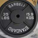 Cast Iron Plate Weight Plate for Strength Training and Weightlifting, 1-Inch Center (Standard), 35LB (Set of 2)