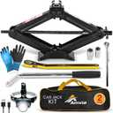 Car Jack Kit 2 Ton (4,400 lbs) | Scissor Jack for Car - Tire Jack Tool Kit | Portable, Ideal for SUV and Auto - Universal Kit with Lug Wrench | Heavy Duty Material