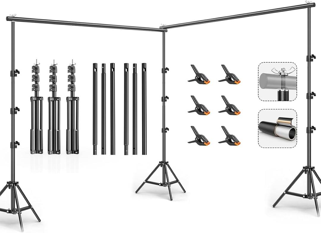 10x20FT Backdrop Support Stand for Photography Adjustable Width & Length Backdrop Stand Background Support System Kit for Photo Video Studio Shooting, Party, Outdoor, Wedding