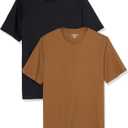 Amazon Essentials Mens Cotton Regular-Fit Short-Sleeve Crewneck T-Shirt (XX-Large, Black/Brown)