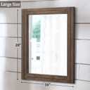 AAZZKANG Rustic Wood Mirror Rectangle Decorative Wall Hanging Mirrors with Frame Large 20"x16" for Bedroom Living Room Bathroom Home Entryway