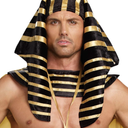 Dreamgirl Adult Pharaoh Headpiece, Egyptian Halloween Costume Accessory for Men