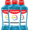 Colgate Total Alcohol Free Mouthwash, Peppermint for Bad Breath, Helps Prevent Gingivitis and Plaque, 3 Pack, 33.8 Oz Each
