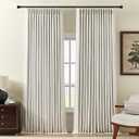 Pinch Pleated Curtains 100% Blackout Linen Curtains 108 Inches Long for Bedroom Living Room, Natural Memory Trained Thermal Insulated Room Darkening Window Pleat Drapes with Hooks 2 Panels 40"Wx108"L