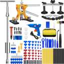 Dent Puller, 134PCS Paintless Dent Removal Kit Car Dent Puller Kit with Slide Hammer 2 in 1 T-Bar, Golden Lifter, Bridge PullerDent Remover Tool for Car Hail, Dings Damage DIY Repair 
