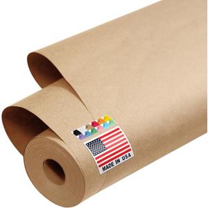 USA Made 48" x 1200" Brown Kraft Paper Roll, 45 lbs Thickness, American Quality Colored Kraft Paper for School, Bulletin Board - Non-Toxic, Odorless, Safe for Kids