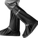 Rain Shoe Covers, Reusable Waterproof Rain Cover for Shoes, Non-Slip PVC Snow Boot Covers for Men and Women (XX-Large, Black)