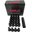 Gorilla Lug Nut, Acorn, 12 mm x 1.50 Thread, 60 Degree Seat, Closed End, Key, Steel, Black Chrome, Universal, Set of 20