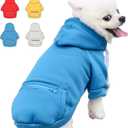 Dog Hoodie for Small Medium Large Dogs,Fleece Hoodie for Dogs with Zipper Pocket,Fall Winter Dog Sweatshirts Hoodie for All Sized Dogs(5XL,Blue)