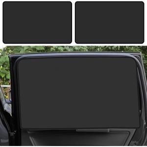 Ouzorp 2 PCS Car Side Window Sun Shades, Back Seat Window Sunshades Privacy Curtains, 100% Block Light for Breastfeeding, Taking a nap, Changing Clothes, CampingUniversal for Car SUV Truck(Black)