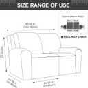 Gennia Waterproof Recliner Loveseat Cover,Stretch Reclining Sofa Covers with Pockets,Washable Lazy Boy Recliner Slipcovers,Leakproof Couch Protector for Kids, Pets, Dog and Cat (2 Seat, Chocolate)