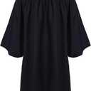 Newrara Graduation Gown Cap Tassel Set (Black)