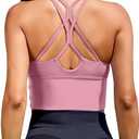 XUNYU Sports Bras for Women High Support Longline Workout Tank Tops Built in Bra Padded Strappy Yoga Crop Top Cross Gym ( S )
