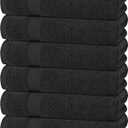 Wealuxe Black Bath Towels 24x50 Inch, Cotton Towel Set for Bathroom, Hotel, Gym, Spa, Soft Extra Absorbent Quick Dry 6 Pack