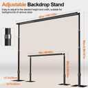 Heavy Duty Backdrop Stand 8.9x10ft, Double Crossbar Pipe and Drape Backdrop Stand Kit, Adjustable Metal Frame, Background Stand for Wedding Birthday Party Decoration-Black