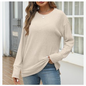 ANRABESS Women Long Sleeve Shirts Business Casual Tunic Tops Fall Lightweight Sweaters Dressy Blouses 2025 Fashion Outfits XXL