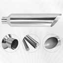 5 Inch Inlet 8 Inch Outlet Polished Stainless Steel Miter Cut Diesel Exhaust Stack Diesel Exhaust Tip(Stack Smokers 5" ID Inlet 36" Long)