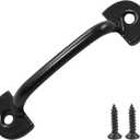 Piutouyar 20 Pcs Mini Vintage Cabinet Pull Handles, Zinc Alloy Barn Door Handles Rustic Gate Handle Metal Gate Pull Fence Handle for Cabinet Dresser Closet Drawer (Black, Overall Length: 60mm/2.36")