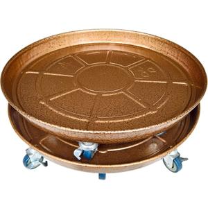 Mornteko Plant Pallet Caddy, Heavy Duty Metal Planter Pot Mover, Plant Pot Pallet Dolly Caster with Iron Wheels, 2 Pack (20.07 inches, Bronze)