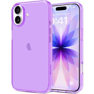 JJGoo Compatible with iPhone 17 Case Clear, Soft Transparent TPU Bumper Cover, Slim Thin Shockproof Phone Case for iPhone 17Purple