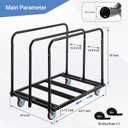 Updated Folding Table Cart, 5" Swivel Wheels Heavy Duty Table Dolly, Drywall Dolly Cart w/ 2000 LBS & 10 Table Capacity for Party Events, Factory, Hotel, Warehouse