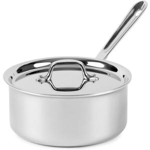 All-Clad D3 3-Ply Stainless Steel Sauce Pan with Lid 3 Quart, Induction, Oven Broiler Safe 600F, Multipurpose, Compatible w/ All Cooktops, For Restaurant or Home Kitchen, Pots & Pans, Cookware, Silver