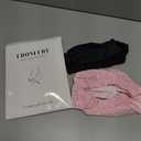 Reusable Shower Cap for Women, Large Waterproof Shower Bonnet Washable Elastic Band Bath Hair Hat for Long Hair, Braids Pink and Black