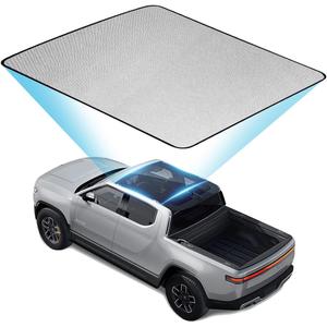 Glass Roof Sunshade Compatible with Rivian R1T Accessories 2025 2024 2023 2022, Foldable Top Window Sun Shield Covers Block UV Rays Heat Insulation