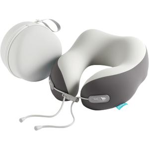 Travel Pillow with New Cool Material,Neck Pillow for Traveling 100% Pure Memory Foam,Travel Neck Pillow with Zipper Box, Airplane Pillow for Traveling,Travel Essentials (Grey)