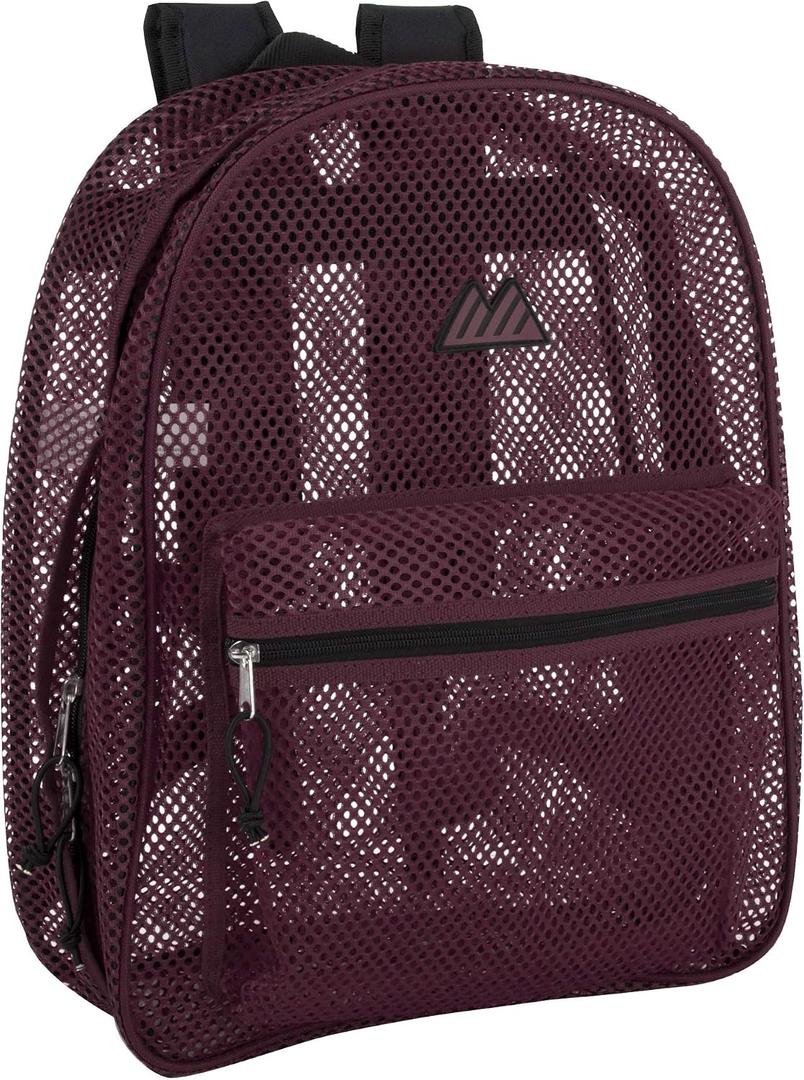 Summit Ridge Mesh Backpacks for Kids, Adults, School, Beach, and Travel, Colorful Transparent Mesh Backpacks with Padded Straps Large