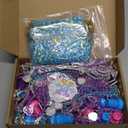 Faccito 134 Pieces Princess Party Favors Winter Birthday Party Supplies Snowflake Jewelry Gifts Set for Kids Include Diamond Necklaces Bracelets Rings Earrings Stickers Crown Wand Stampers Bags