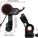 Electric Scooter LCD Display for H5 E-Scooter Thumb Throttle Speedometer, E-Bike Thumb Throttle Controller with LCD Display Panel Cycling Monitor Scooter Controller