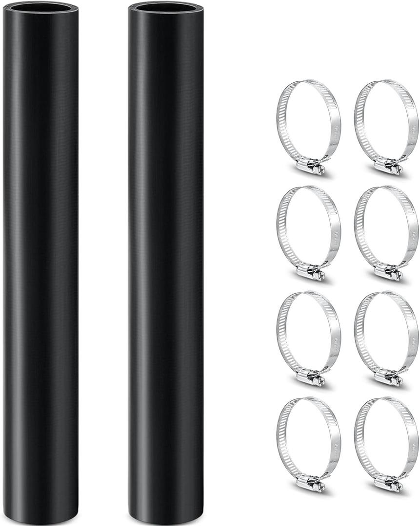 Frienda 2 Pcs Gasoline Fuel Filler Neck Hose with 8 Clamp Set 2 Inches Inside Diameter,15 7/8 inch Length Reinforced Gas Tank Fuel Filler Hose(Straight,2 Inch)