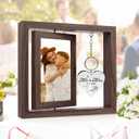 Wedding Gifts for Couples 2026,Rotating Floating Mr and Mrs Picture Frame,4x6 Rustic Picture Frame Engagement Gifts for Couples,Bridal Shower Gift for Bride to Be