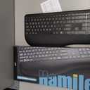 Large Print Wireless Backlit Keyboard Rechargeable Quiet Low-Profile Keys, 7-Color Light up with Memory Setting, Ergonomic Full Size with Extra-Large Wrist Rest for Computer/Laptop Windows, Black