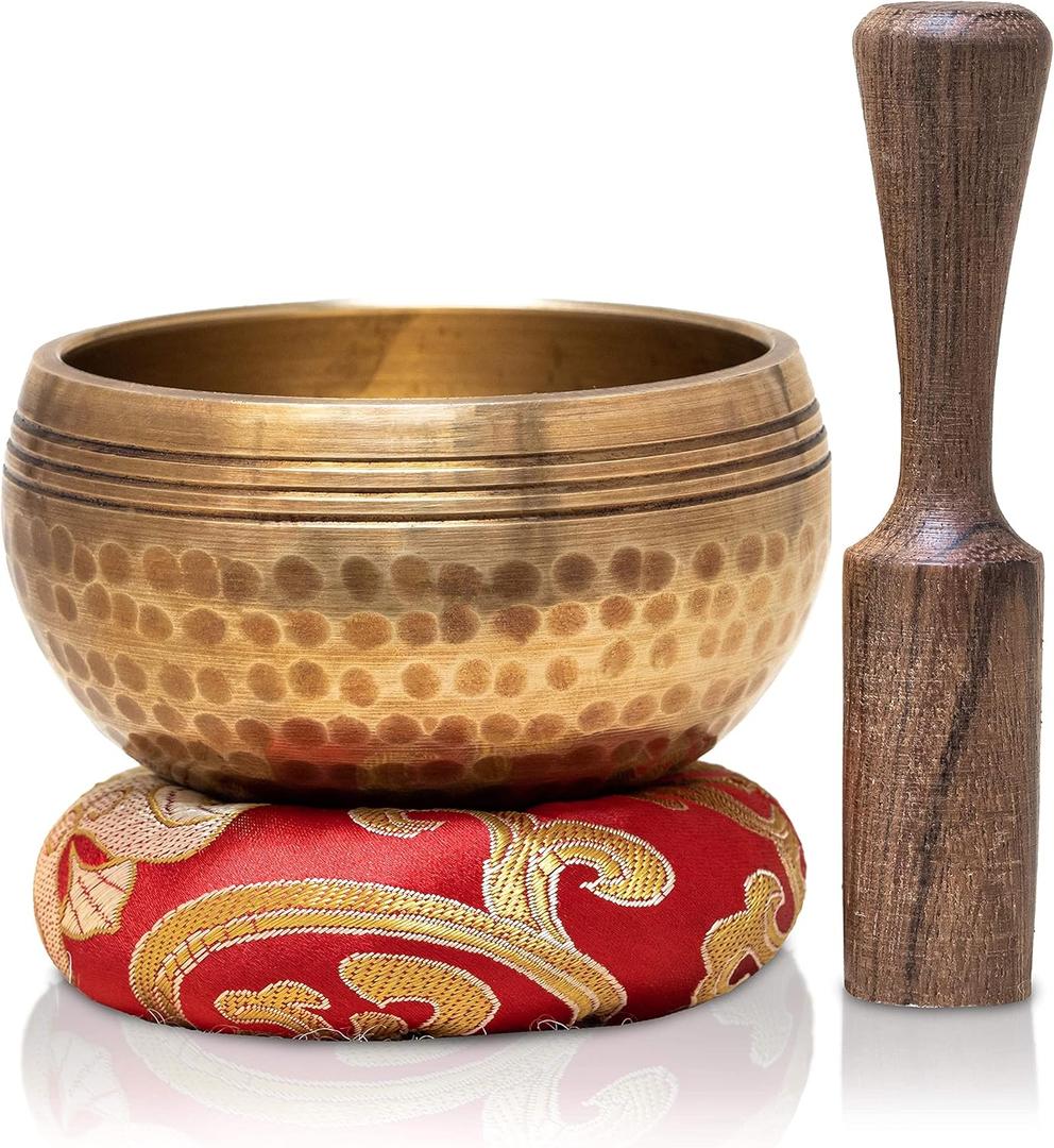 HIMALAYAN HEALING Tibetan Singing Bowls Set~ Meditation Sound Bowl hand Hammered in Nepal For Yoga, Meditation, Mindfulness, Healing & Chakra balancing~