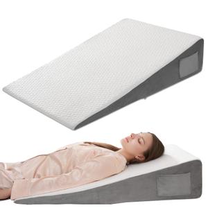 Vekkia 34" Extra-Long Wedge Pillow for Sleeping, Body Pillow for Back & Arm Support, Elevated Pillows for Back Sleeping, Ideal for Tall Users, Washable Cover & Double Side Pockets, 7.5" Height