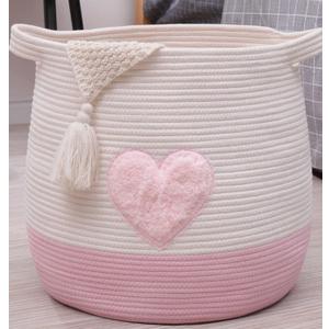 Large Cotton Rope Basket Woven Storage Basket For Toy Laundry And Blanket Organi