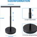 Hand Towel Stand, Stainless Steel Hand Towel Holder Rack for Bathroom Countertop, 16.5Inch Adjustable Retractable T-Shape Free Standing Hand Towel Rack for Bathroom Kitchen Countertop, Matte Black