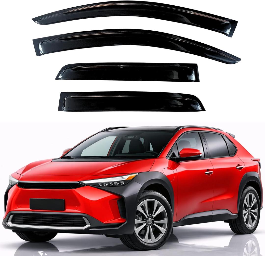 KPY Rain Guards Fit for 2023-2026 Toyota bZ4X, Out-Channel Window Visors Vent Wind Deflectors 4PC, Car Accessories for 2023-2026 Subaru Solterra