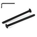 MewuDecor 1/4-20 x 3-1/2" Flat Head Socket Head Screw Furniture Bolts Countersunk Connector Screws, Stainless Steel 18-8 (304), Black Oxide, Fully Threaded, 10 PCS