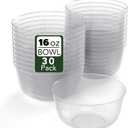 Trendables Clear Plastic Bowls - Perfect Disposable Bowls 16 Oz Each (30 Count) - Large, Heavy Duty - Ideal For Weddings And Parties