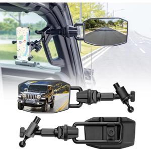 Upgrade Mirrors Doors Off Compatible with Jeep Wrangler JL JLU and Gladiator JT 2018-2023, Quick Release JL Mirror, No Wobble & Quick Removal knob(Not Fit 2024 2025) Patented