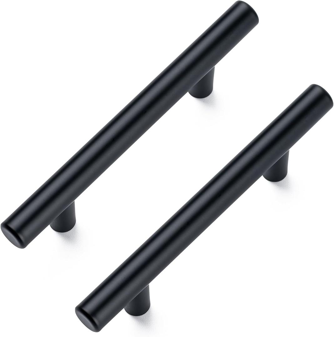 Aegero 10 Pack Cabinet Pulls Matte Black Stainless Cabinet Handles, for Kitchen and Bathroom Cabinets, 5 Inch Length, 3 Inch Hole Center | Stainless Cabinet Handles, Kitchen Drawer Pulls, Cabinet Handles, For Cupboards, Drawers, Dressers, Cabinet Update