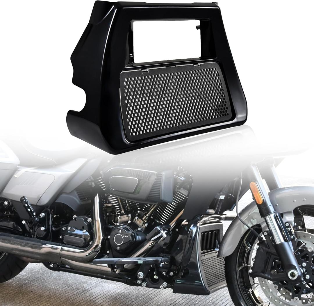Black Front Chin Spoiler Radiator Cover for Harley CVO Road Street Glide 2023-2026 FLHX FLTRX FLTRXSTSE 2024-2026 FLHXSTSE 2026-later Accessories, Replace# 57200457